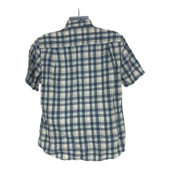 Merona Mens Blue Plaid Short Sleeve Button-Down Shirt Size M 100% Cotton - Picture 7 of 7
